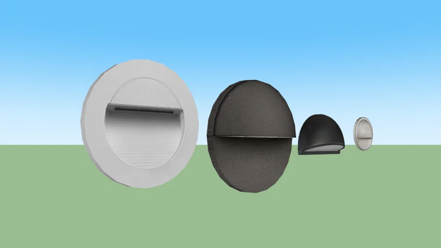 Outdoor recessed wall light set