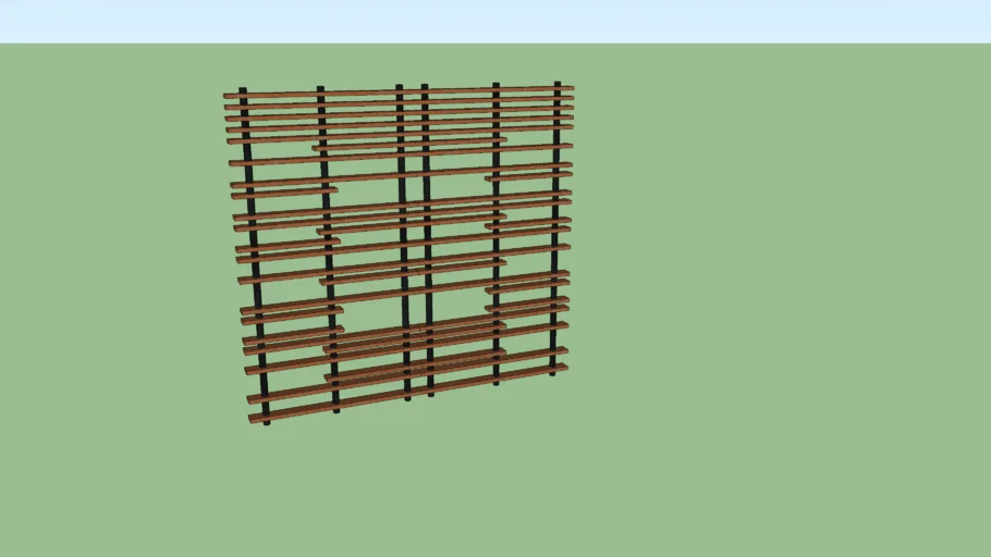 Celosía moderna horizontal de acero y madera