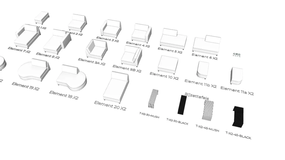 4x6 sofa - model X2 (modulair)