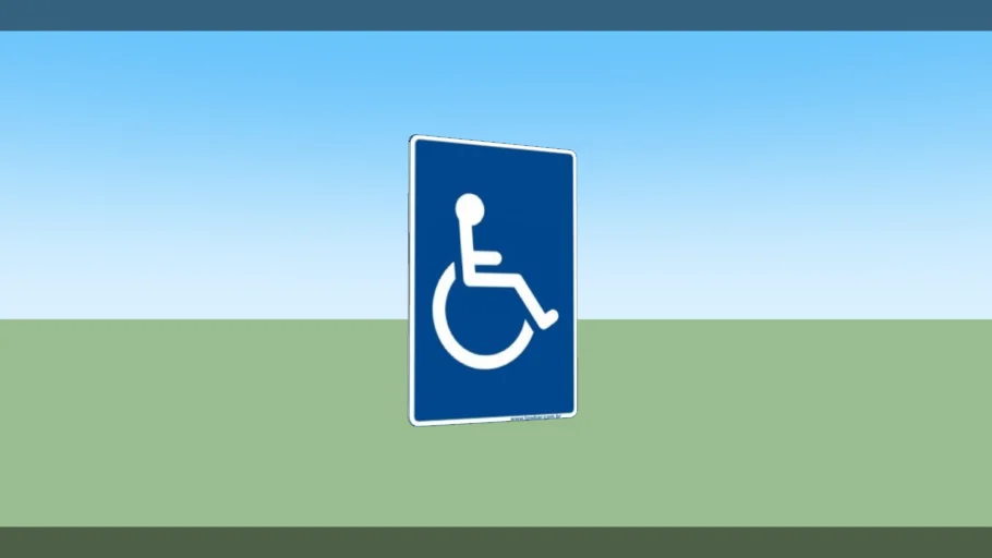Sinalização cadeirante (acessibilidade placa vaga)