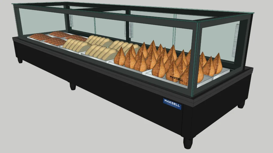 BALCÃO VITRINE SOBREPOR ESTUFA CRISTAL 1600 SALGADOS PADARIA - BASE E SEM PRATELEIRAS