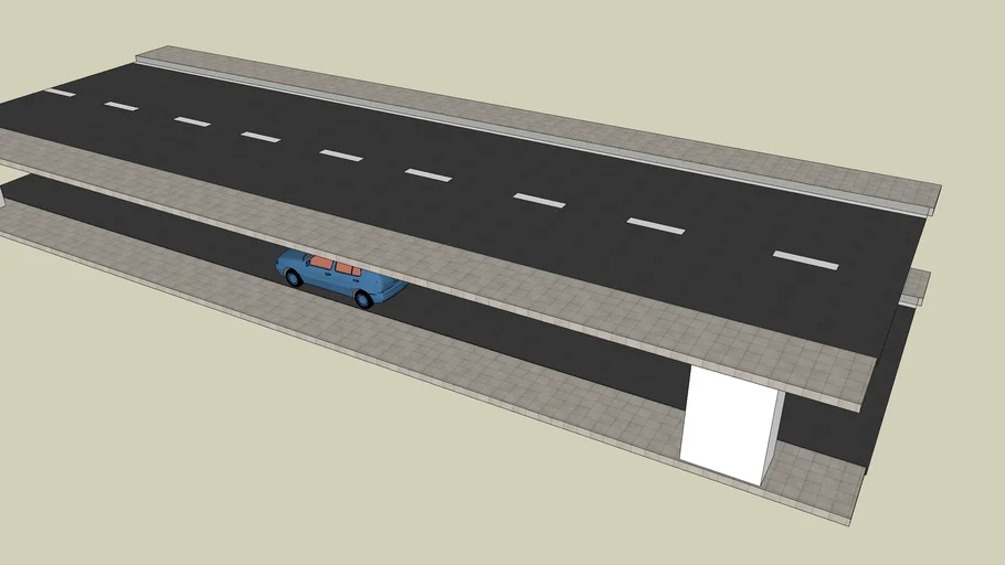 Double-Decker bridge with one car