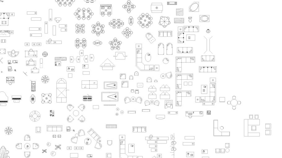 2D Furniture Library | 3D Warehouse
