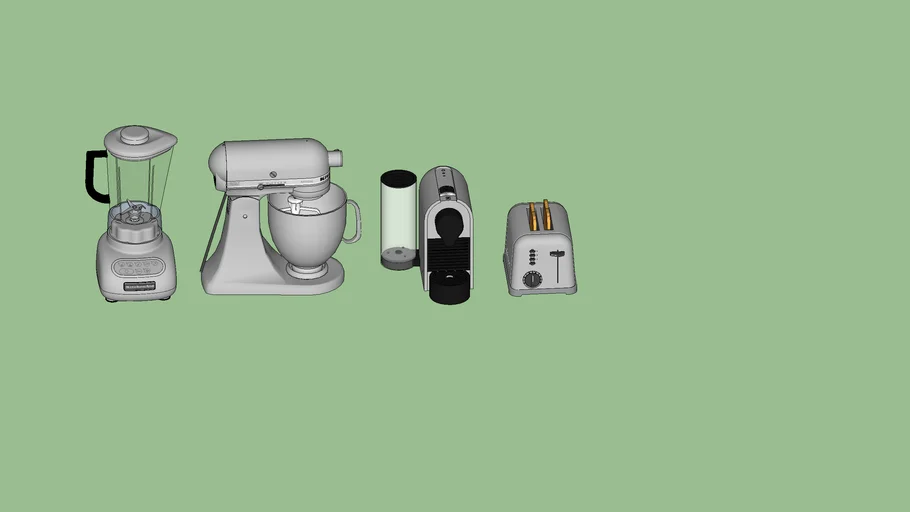 Mixer, coffee maker and toaster