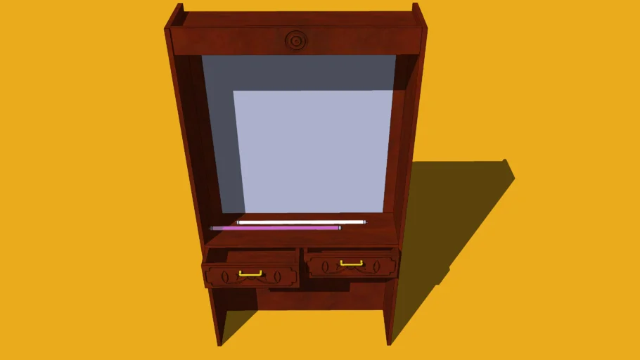 Wooden Dresser with Mirror