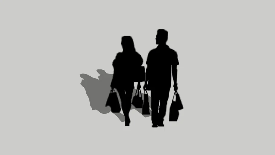 2D Silhouette Couple Shopping | Quality Face-me people by Zhenaaron