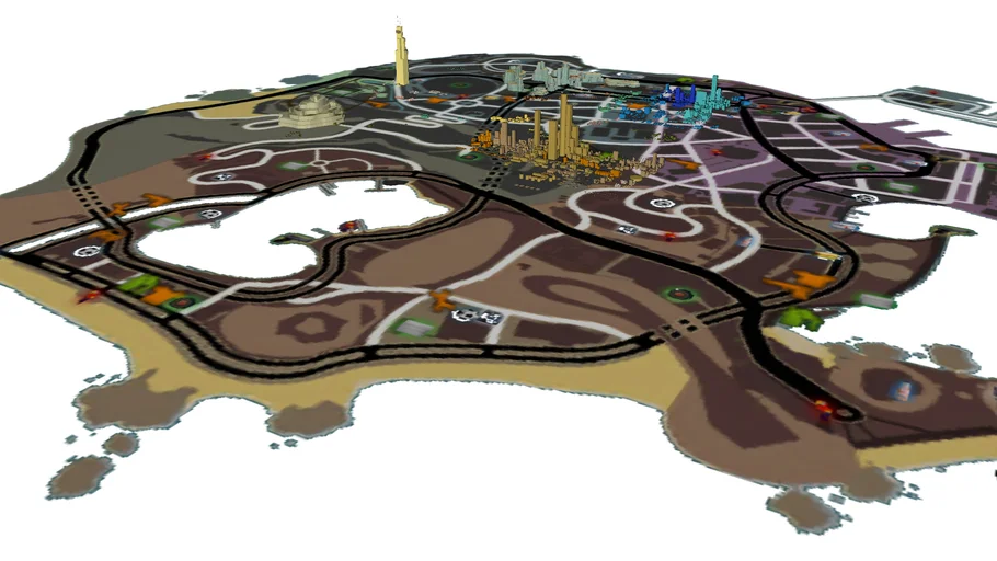 Gangster Rio city of Saints High Resolution MAP