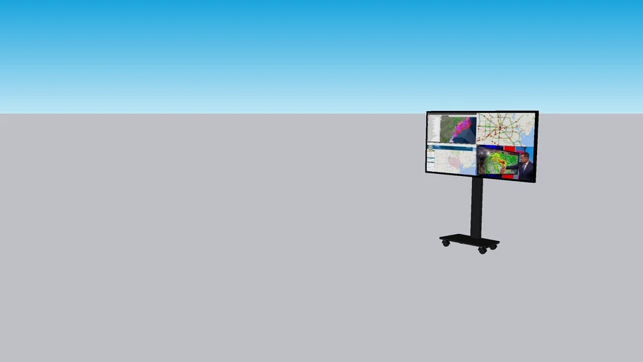 Rolling Cart TV Stand with TV