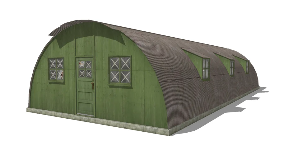 Military barracks (Nissen / Quonset Hut) building
