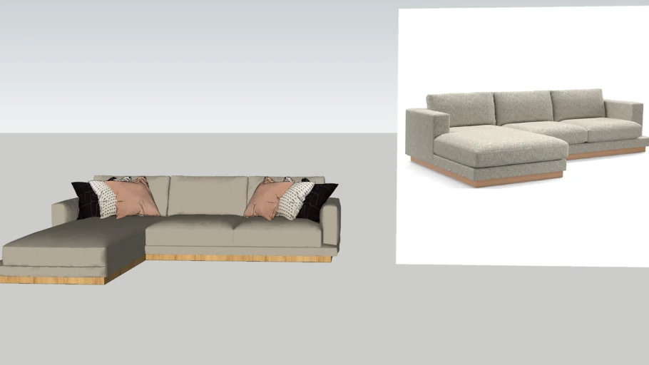 CREATE&BARREL - Tidal 2-Piece Sectional Sofa with Left-Arm Chaise
