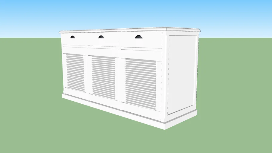 Buffet bas classique porte avec persiennes