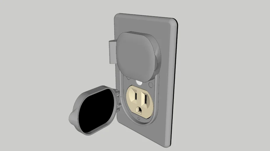 Contacto Duplex Intemperie 15a 110v Con Tapa Exterior Gris