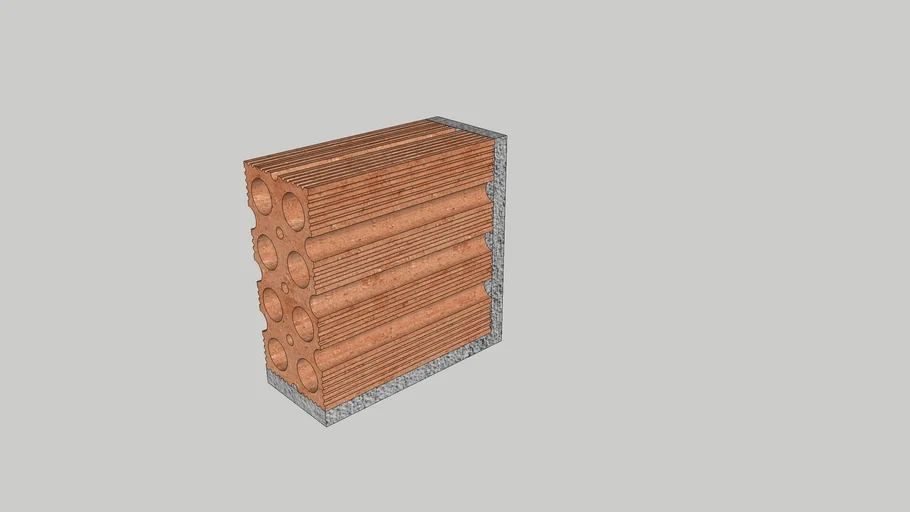 TIJOLO BAIANO DE 8 FUROS 9X19X19 - COM CIMENTO