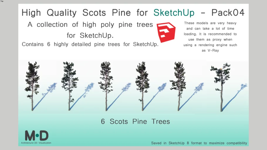High Quality Scots Pine for SketchUp - Pack04