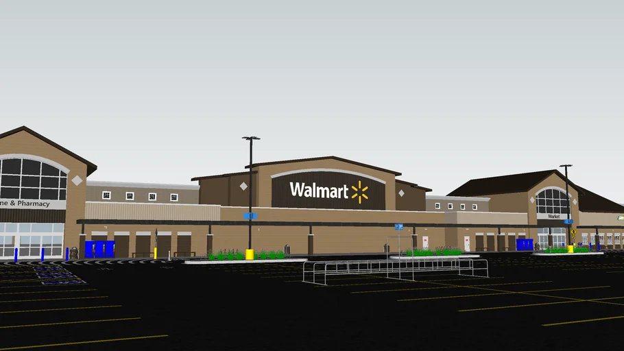 Renovated Walmart Supercenter - Full Detailed Exterior