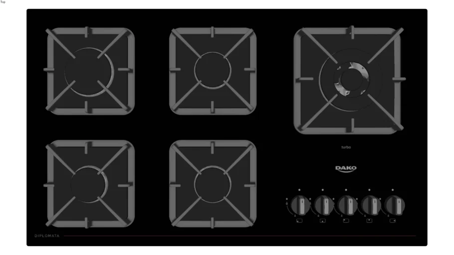 Cooktop Dako Diplomata 5 Bocas com Mesa de Vidro a Gás