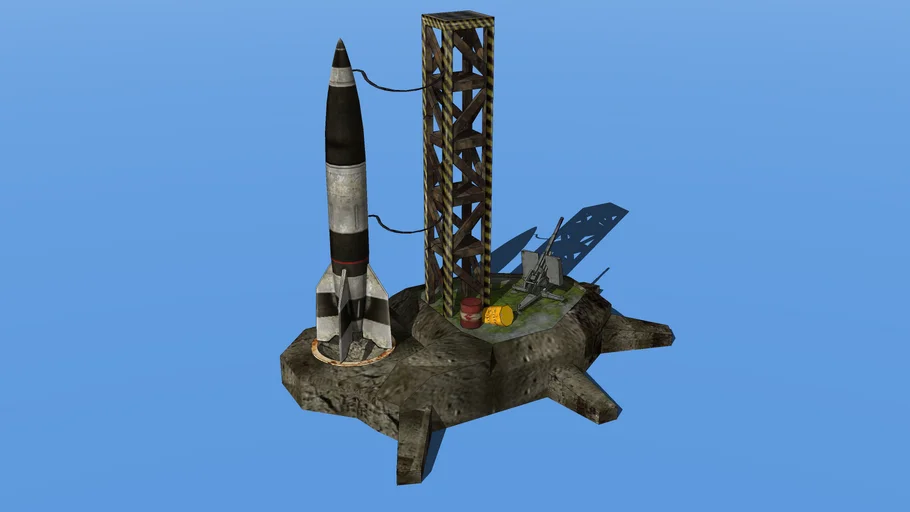 V2/A4 rocket launch site (low poly)