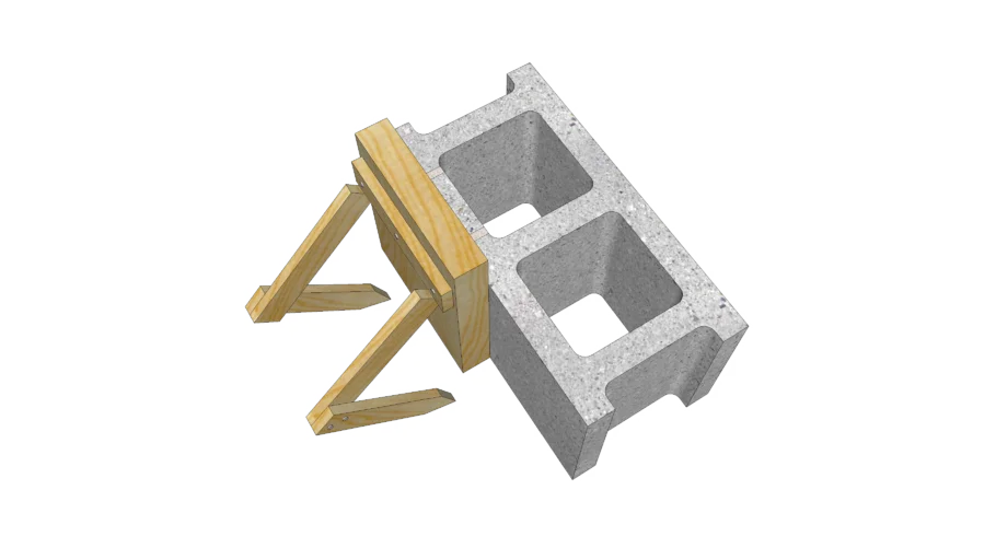 02.410.0111 Block Cleanout Detail | Temporary Bracing, Face Shell Removed and Reinstalled