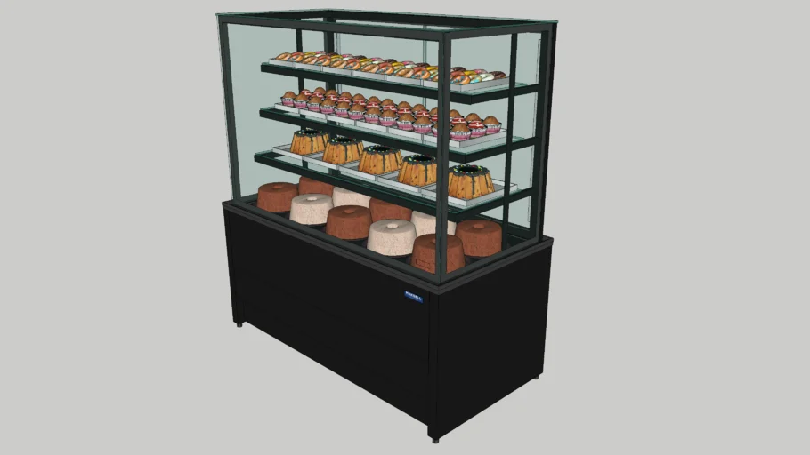 MAKSELL VITRINE PADARIA MODELO CRISTAL 1200 SECO/NEUTRO