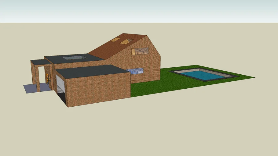 House with pool and intrieur, plasma tv screen, kitchen