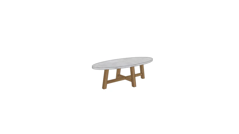 LM015, Lombardy Oval Coffee Table 130cm - Concrete Top