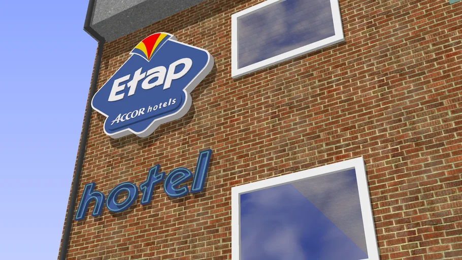 Etap Hotels Logo and Letterset with skeleton outline neon