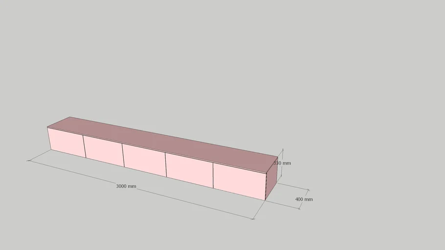 TV meubel 300 x 33 x 40 5 vakken ontwerpjouwkast