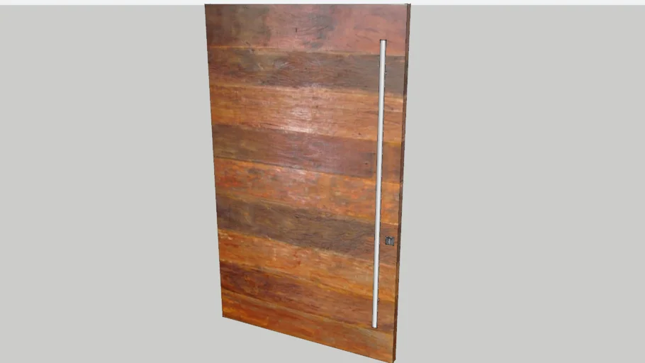 Porta Pivotante 2,50m x 1,50m de Madeira de Demolição e Puxador em Aço Inox.