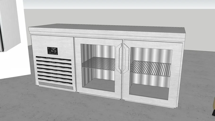 mostrador nevera bar para bebidas 362 litros - con 2 puertas de cristal, refo