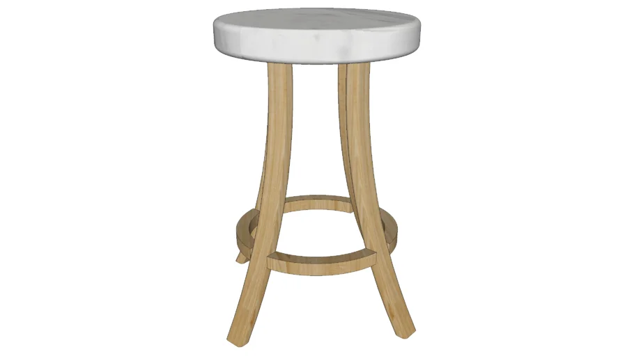 wood round chair - kursi bulat kayu