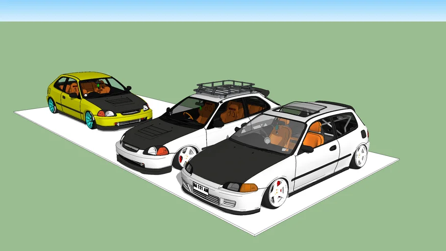 3 civic ek + eg stance
