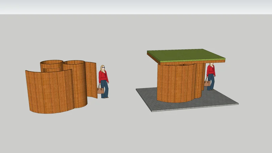 Skitseforslag på opstilling af 2 x udebrusere