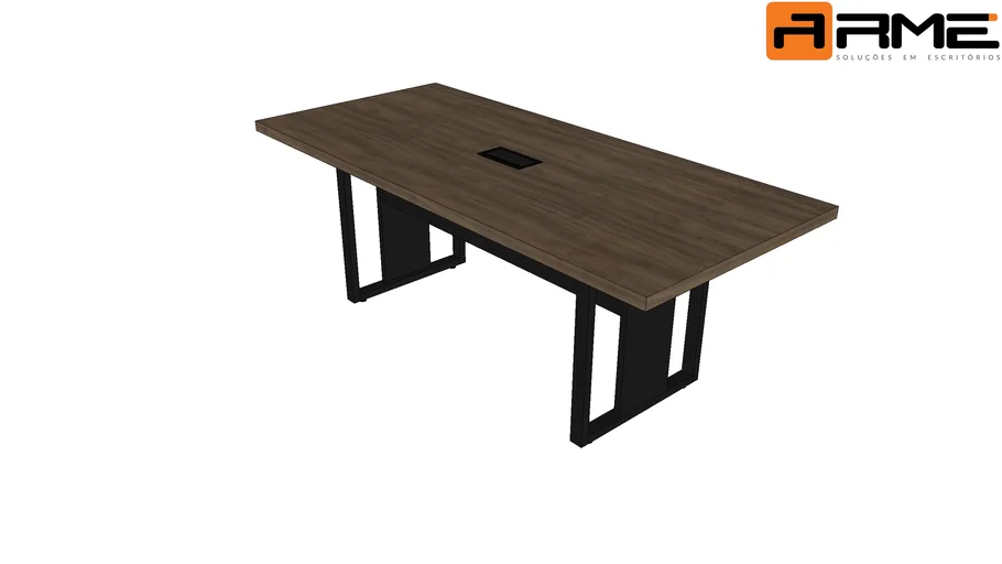 MESA DE REUNIÃO RETANGULAR GEBB WORK OFFICE START (PÉ QUADRO)
