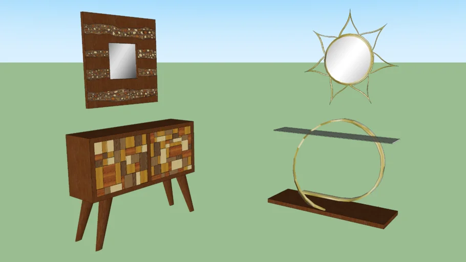console table & wall mirror