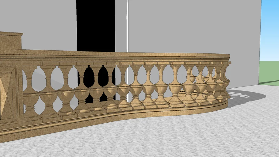 terrace with casted balustrade