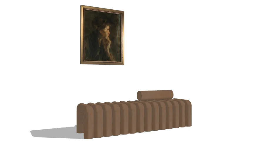Modern Bench with Classic Portrait Painting