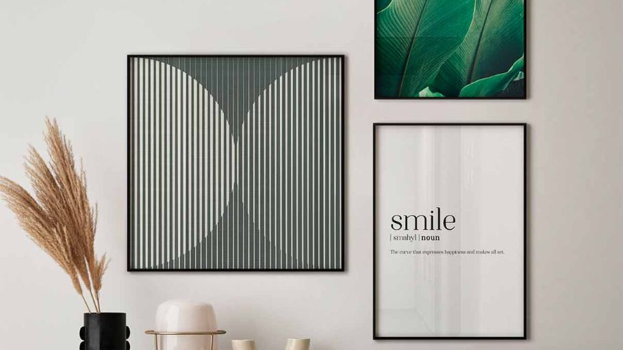 Composição Decorativa 3 quadros - Smile - Top Quadros