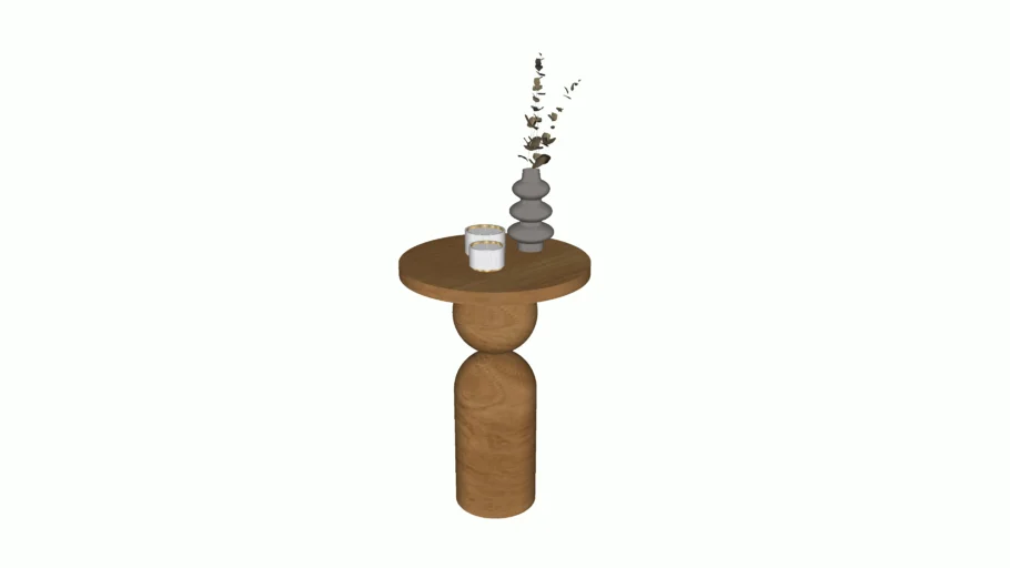 Mesita de madera redonda