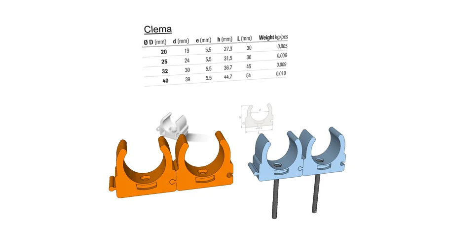 PVC PIPE CLAMP SUPPORT / SUPORT PRINDERE TUB PVC