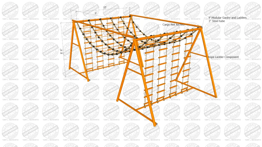 Rope Ladder to Cargo Cross Obstacle