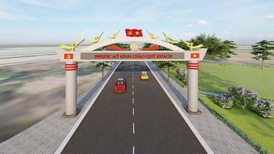 Cổng chào xã Phước Mỹ phương án 2