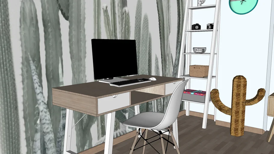 Escritorio nordico moderno madera minimalista