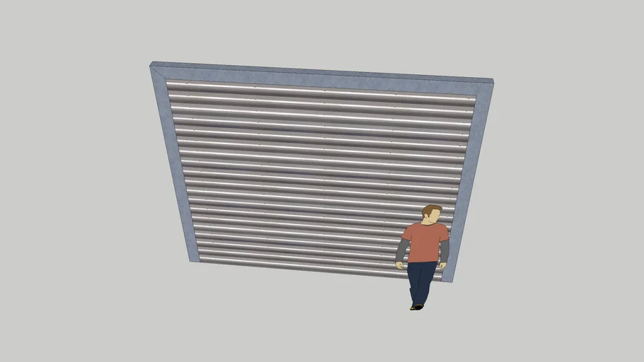 10x12x4 Brushed Metal and Corrugated Aluminum Roll Up Door