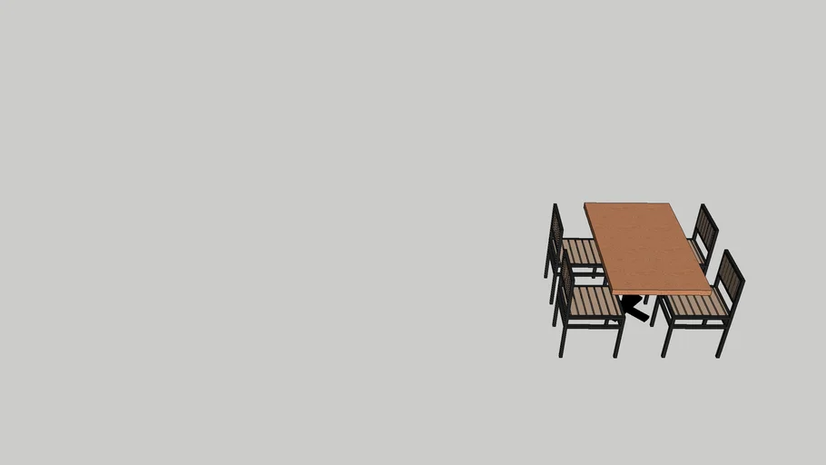4 Top with Black & Teak Chairs