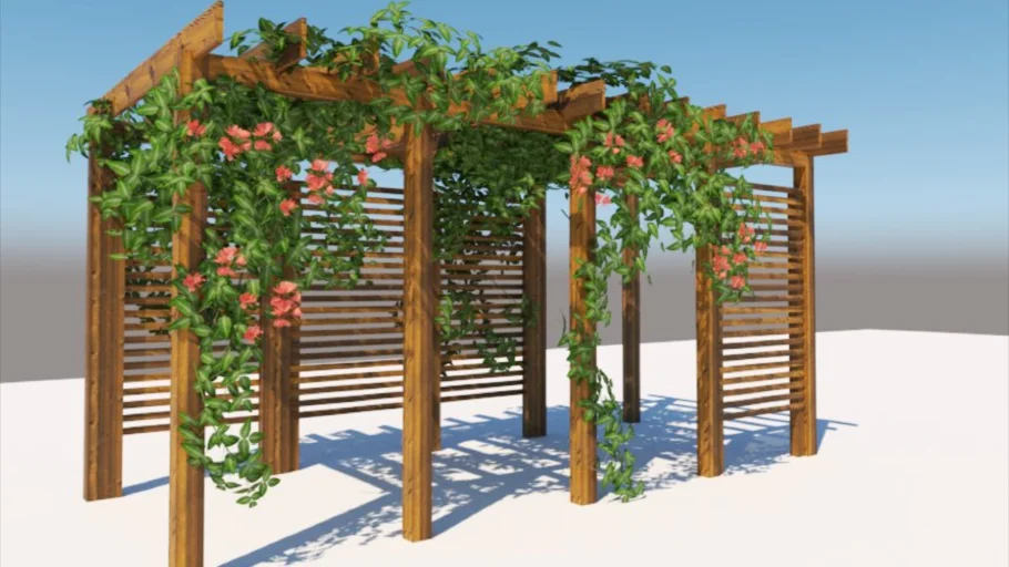 Pergola with a climbing plant 01