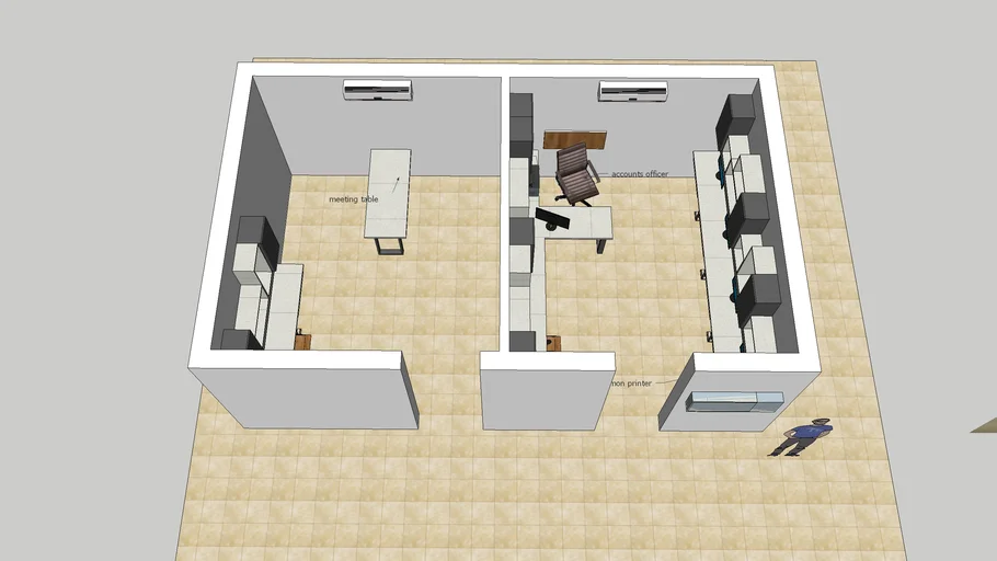 small office accounts office with actual photo