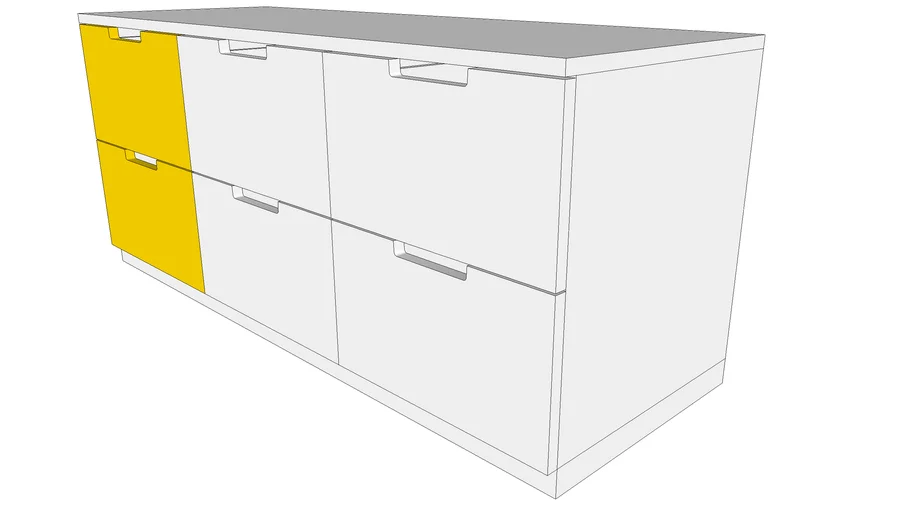 NORDLI chest 6 drawers 120x52 yellow