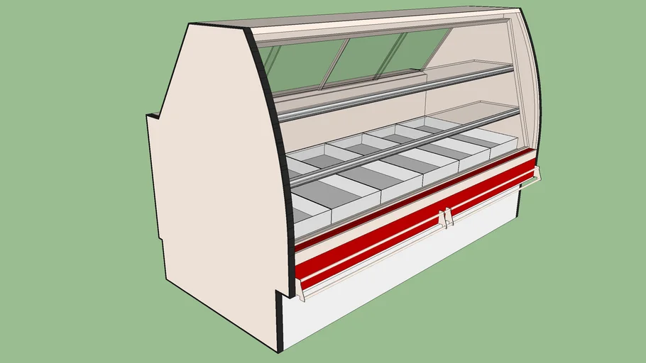 Balcão refrigerado com prateleiras