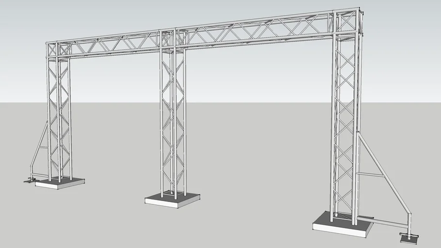 Truss U 6x3 with bold base middle pilar and wood gusset
