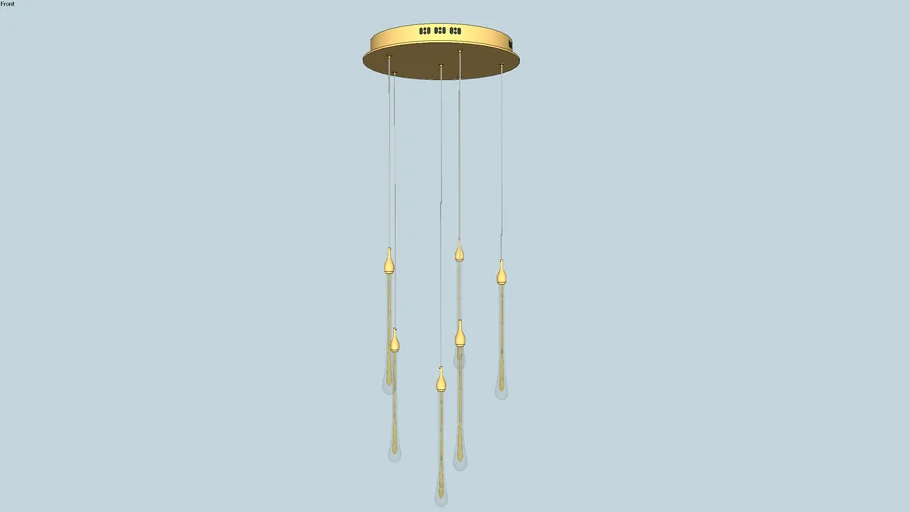 Pendente dourado com cristais